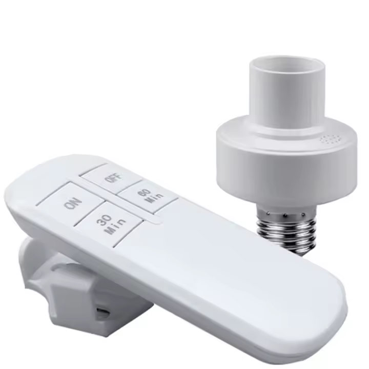 Soporte De Luces E27 Con Control Remoto Inalámbrico Para Bombillas LED Base De Lámpara Colgante Con Timer Inteligente Para Ceilinador - 1
