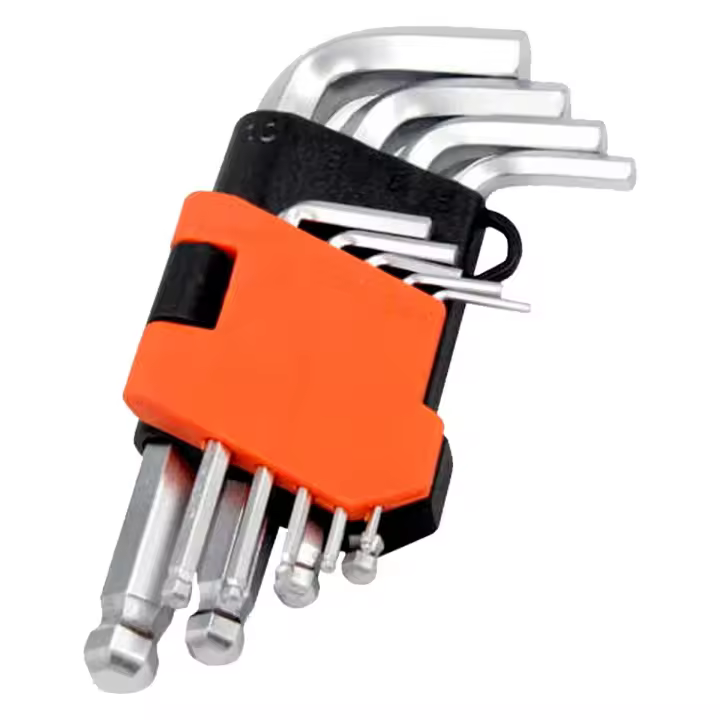 Tradineur - Juego de llaves Allen de 9 piezas - Fabricado en Hierro - Llaves de H1.5, H2, H2.5, H3, H4, H5, H6, H8, H10 - Herramienta manual para bricolaje y garage - 1