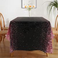 Mantel Negro Y Dorado Con Brillo Para Fiestas De Cumpleaños Y Bodas Decoración De Mesa En Tela Color Oro Y Rosa - details 4