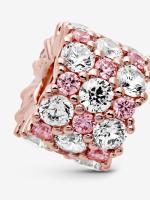 Pandora - Charm with Pink Brillo y Transparent-Baño de Gold Rose de 14K - details 1