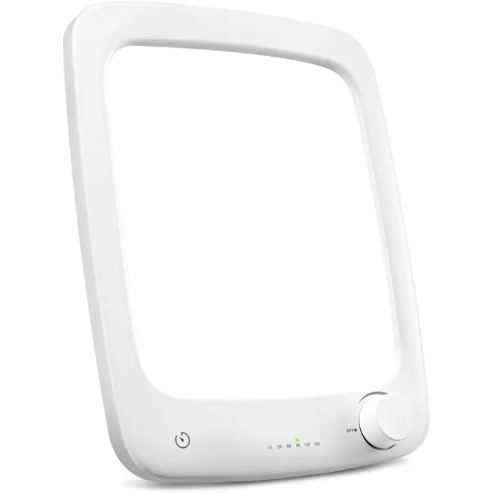 Lámpara de terapia de luz de 10000 lux, lámpara de luz diurna con brillo ajustable y temporizador, simulación de luz diurna, lámpara de fototerapia sin UV con soporte desmontable - 1
