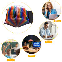 Organizador De Archivos A4 Con 24 Compartimentos De Tamaño Expansible Y Cubierta En Colores Arcoíris Para Escuela - details 11