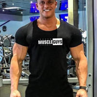 Camiseta De Hombre Para Fitness Y Gimnasio Con Cuello Redondo Y Manga Corta Algodón Transpirable Ajustada Para Correr Y Bodybuilding - details 8