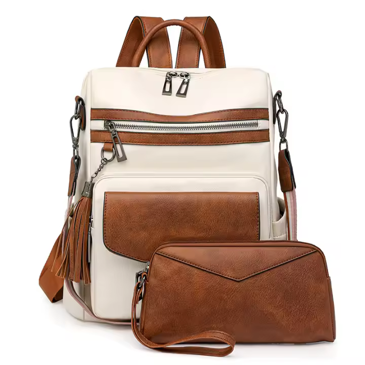 Mochila de piel antirrobo para mujer, diseño de moda, mochila, bolso bandolera con correa para la muñeca. - 1