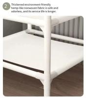 Rack De Ropa De Pie Multi-Nivel Desmontable Estante De Almacenamiento Para Dormitorio Tabla Nocturna Metálica Eco-amigable Tres Capas - details 8
