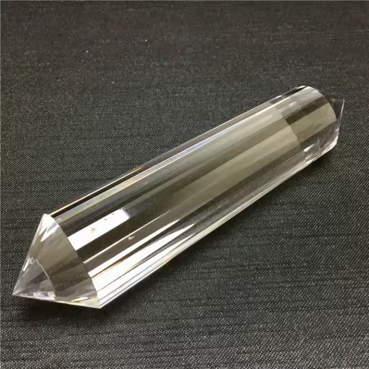 Varita De Cristal Natural Blanco 24 Cara 11cm Rara Doble Terminada Para Reiki Espiritualidad Y Amor Estilo Moderno - 1