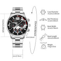 Juego De 4 Relojes De Cuarzo Para Hombre Moda Acero Inoxidable Banda Reloj De Pulsera Negocios Joyería Set Relogio Masculino Reloj Hombre Sin Caja - details 3