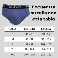 Don Algodon Pack 6 Slips Hombre Suaves | Transpirables y Resistentes | 1 Unidad por Color | Negro Azul Marino Verde Granate Gris - details 0