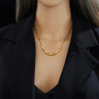 Collar De Cadenas Geométricas En Color Oro De Acero Inoxidable 316L Para Mujer Collar De Hombro Moda Joyería Regalo DIEYURO - details 8