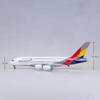 Modelo De Avión Asiana Airbus A380 47CM Escala 1/160 Con Luces LED Y Ruedas Juguete De Avión Metal Para Coleccionistas - details 2