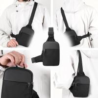 Bolso bandolera para hombre, impermeable, Mini, transpirable, con Cremallera, para senderismo, 21x14 cm, negro, L - details 3