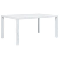 vidaXL Mesa de jardín de plástico aspecto ratán gris 150x90x72 cm en color Antracita/Blanco/Marrón | estructura resistente ideal para salón dormitorio o estudio - details 1