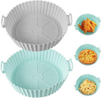 Almohadilla De Silicona Para Air Fryer 24/20cm Rellena Redonda Reutilizable Placa De Pizza Pato Frito Asador Ideal Para Horno Y Barbacoa - details 6