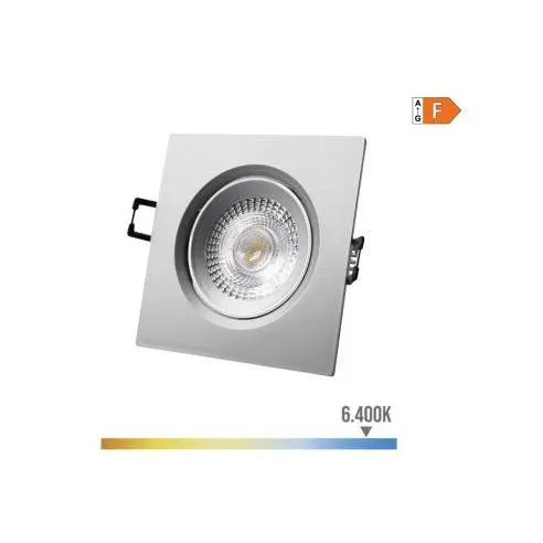 EDM Downlight LED Empotrable Cuadrado 5W 6400K Luz Fría Cromado 9x9cm - 31657  Iluminación Interior Downlights - 1
