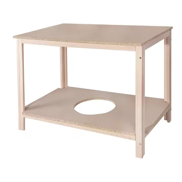 Wellhome Mesa Camilla de Madera de Haya Sin Barniz 120x65x75 Cm - Ambiente Acogedor - 1