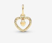PANDORA colgantes y dijes centeleantes con diseño de corazón, Comes con embalaje de Caja De Regno original. - details 1