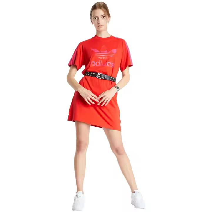 Camiseta Vestido Adidas  para mujer en color rojo - 1