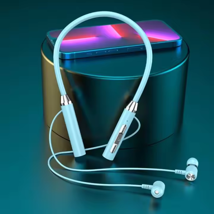 Auriculares Bluetooth Inalámbricos Con Cuello Magnético Para Deporte TWS Estéreo Con Micrófono Para Todos Los Smartphones Auriculares De Canto Dinámico Metálicos MOV - 1