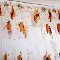 Cortinas De Tules Negras Con Florecimiento Para Decoración De Sala De Estar Y Dormitorio Translúcidas De Chiffon Voile Para Ventanas De Cocina - details 4