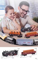 Juguete De Tren De Ferrocarril Clásico Eléctrico Con Luz Para Niños Y Niñas Set De Pistas De Regalo De Navidad Modelo a Escala 1:18 - details 3