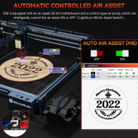 SCULPFUN S30 Grabador y Cortador láser de 5W, Asistencia de aire automática, Lente reemplazable, Placa base de 32 bits, 410x400mm - details 4
