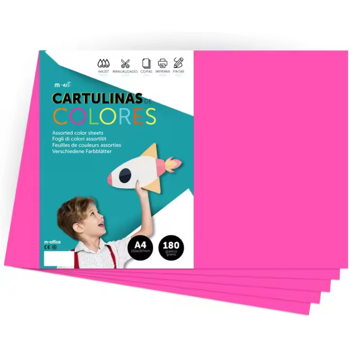 Cartulina de Colores, Cartulina Grande 50x65 cm de Colores Pastel, Cartulinas de Colores Pastel 180gr para Manualidades, Diseños Creativos y Proyectos de Arte · m-office (x25 hojas, crema) - 1