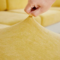 Cubierta De Sofá De Alta Elasticidad En Chenille Cubierta De Cojín Monocromo Universal Para Todas Las Estaciones Fáciles De Instalar - details 13