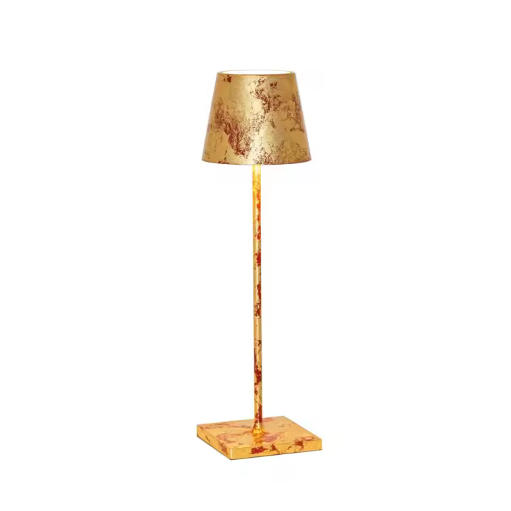 Lámpara de Mesa LED Poldina Pro con craquelado de hoja de Oro Rojo recargable y regulable con Batería de hasta 12 Horas - 1