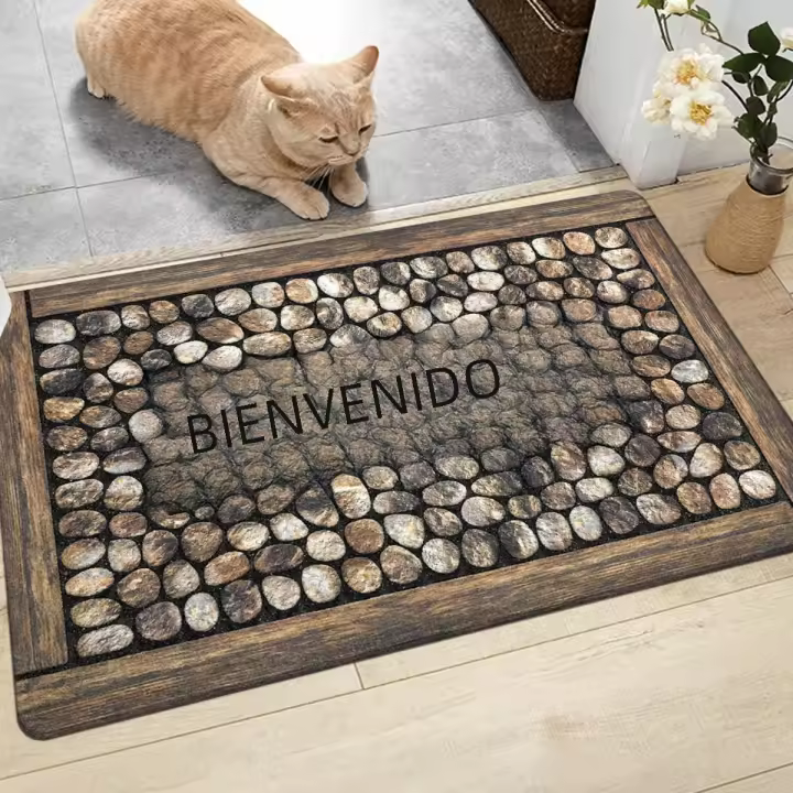 Nueva Alfombra De Piso De Poliéster Con Patrón De Callejuela No Eslipiente Y Impermeable Adecuada Para Entrada Camping Hotel - 1