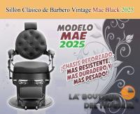 Sillón Clásico De Barbero LBH  Hidráulico Estilo Retro Vintage Con Reposapies Integrado Modelo Mae Black - Color Negro 2025 - details 0