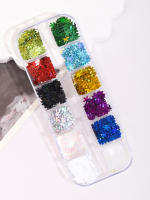 12 Grillas De Diseño Estelar De Cuatro Puntos Glitter Holográfico Para Uñas Adornos De Tela De Lentejuelas DIY Para Arte De Uñas - details 6
