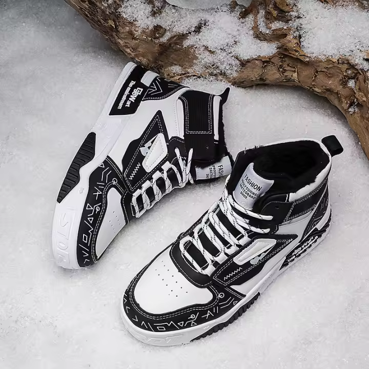 Zapatos De Deporte Para Hombre Con Suela Gruesa Y Transpirables Para Otoño E Invierno Zapatillas De Exterior Con Lona Suave Y Alta Para Actividades Al Aire Libre - 1