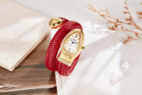 Reloj De Cuarzo Para Mujeres Con Pulsera De Serpiente Y Cuero Diamante Adorno Zodiaco De Moda Personaje Resistencia Al Agua 3Bar - details 1