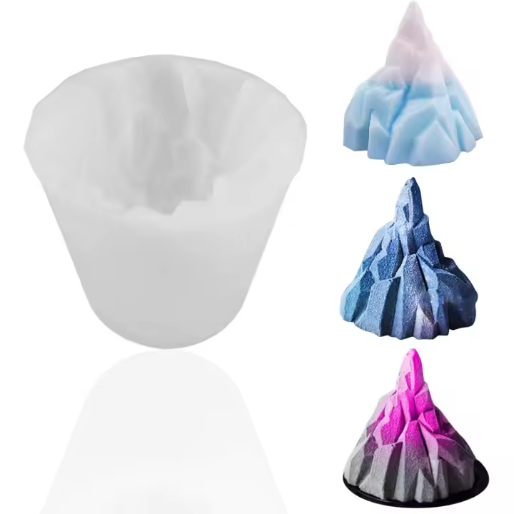 2 piezas de molde de vela de silicona, molde de velas de bricolaje, moldes de velas de olor, molde de silicona 3D adornos de silicona molde de silicona para velas adornos de artesanía jabón hecho a mano la mano - 1