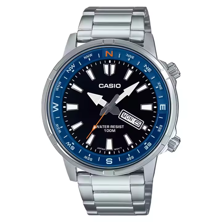Casio Reloj MTD-130D-1A2 Inoxidiable Maple Brújula manual - 1