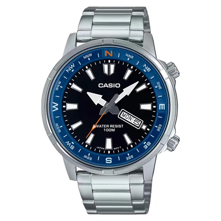 Casio Reloj MTD-130D-1A2 Inoxidiable Maple Brújula manual - 1
