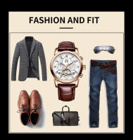 Reloj De Lujo LIGE Para Hombre Con Torbión Estilo Casual Y Deportivo Resistente Al Agua Mecánico Automático Cuero Correa Cronógrafo Calendario Semanal - details 10
