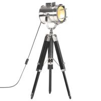 vidaXL Madera Maciza Mango Lámpara con Trípode de Suelo 69 cm Luz de Pie Color Negro,  Marrón, y mas - details 0