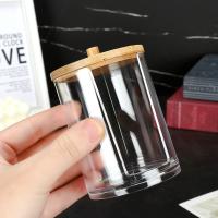 Organizador De Maquillaje Multifuncional En Acrílico Con Caja De Almacenamiento Para Palitos De Cotonete Caja De Baño Ecológica Con Tapa De Bambú - details 8
