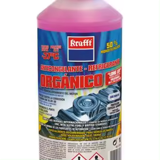 Krafft - Líquido Anticongelante De Coche Orgánico 50% De 1 L (G 12+) - Protege los Metales del Motor - 1