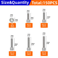 Juego De 150 Piezas De Tornillos Y Tornillos De Cabeza Hexagonal M3 Para Reparaciones DIY Tamaños M3x8 M3x12 M3x16 M3x20 M3x25 - details 0