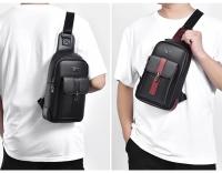 Bolsa De Hombro Para Hombre En Cuero Multi-funcional Deportiva Impermeable Para Correr Y Entrenar Bolsa Mensajera De Viaje Cruzable - details 22