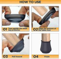 16 protectores de suelo para las patadas de Silla, fundas de silicona para proteger el suelo, protectores antideslizantes para muebles - details 1