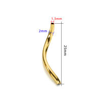 100Pcs/Lot Tubo De Latón Curvado Con Acabado Brillante Y Espaciador Suave Para Pulseras Collares DIY Accesorios De Joyería - details 0