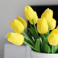 10PCS Flores Artificiales De Tulipán Toque Real Para Scrapbooking Vaso Para Decoración De Hogar Y Boda Arco De Rosas Para Jardín Guirnalda Regalo Para Mamá Bouquet - details 14