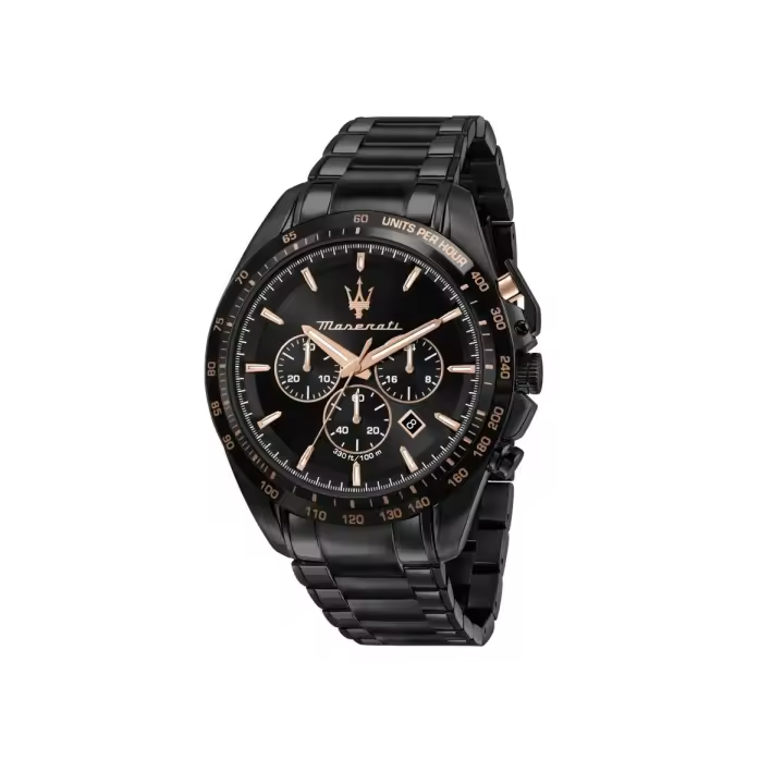 Maserati Reloj Hombre Traguardo 45mm Chr Black Dial Br Black Acero 10 Atm - 1