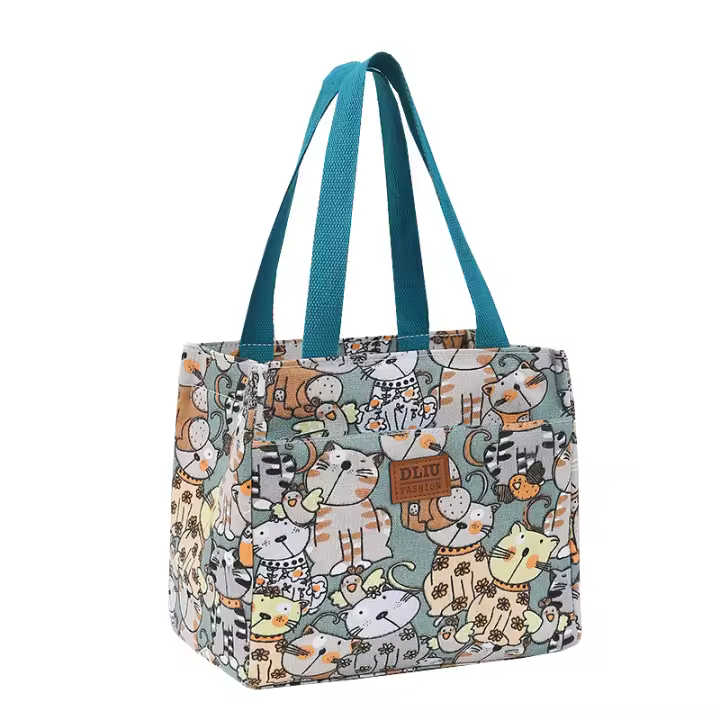 Bolsa De Almuerzo Grande Y Aislada Con Estampado De Dibujos Animados Bolso Termo Para Escuela Trabajo Viajes Y Picnics - 1