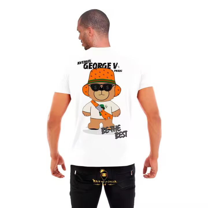 Camiseta Avenue George V París Blanca Oso Be The Best - 1