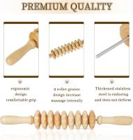 Rodillo De Masaje De Madera Manual Para El Alivio De La Contractura Muscular Y La Circulación Sanguínea Mejora La Relajación Y Elimina La Celulitis - details 2