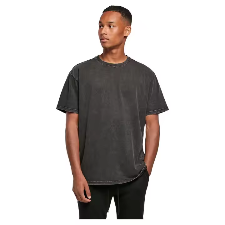Build Your Brand Camiseta De Manga Corta Acid Washed Heavy Oversized - 1
